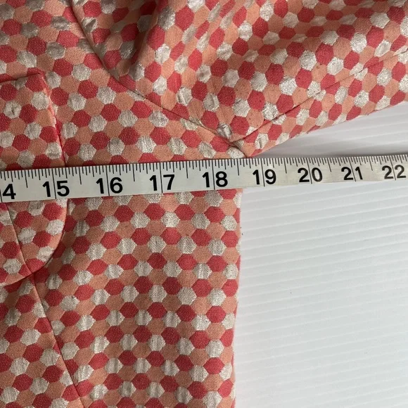 Marc by Marc Jacobs Womens Coral Hexagon Cotton Silk Pink/ Peach Blazer Sz 6 - Picture 10 of 11